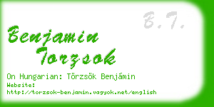 benjamin torzsok business card