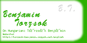 benjamin torzsok business card